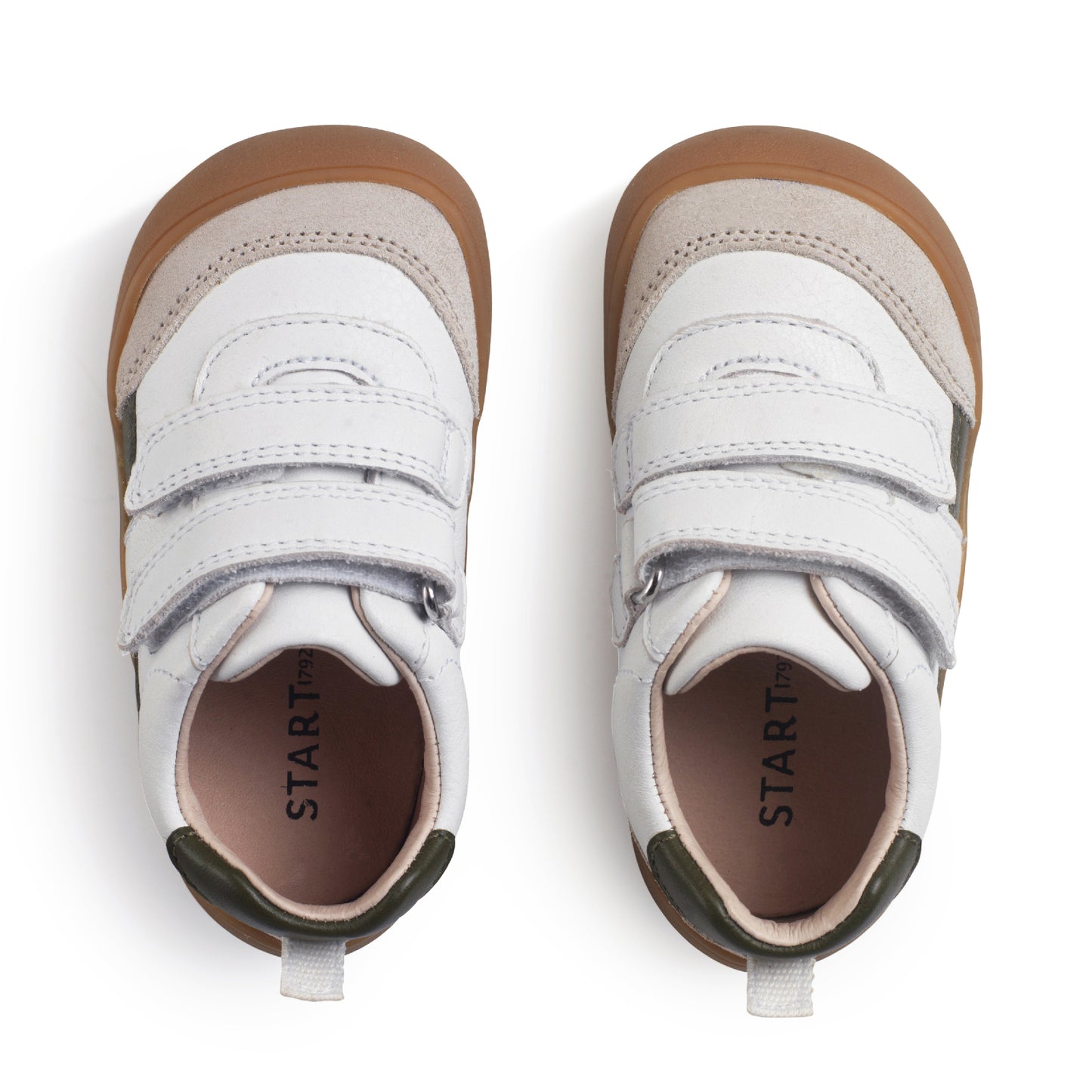 Start-Rite | Duel | Boys Casual Shoe | White / Khaki Leather