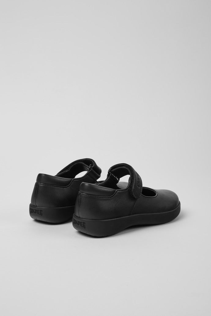 Camper |K80356-003 | Spiral Comet | Girls Velcro Mary Jane School Shoe | Black