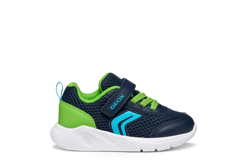 Geox | B454UC | Sprintye | Boys Velcro Trainer | Navy / Lime