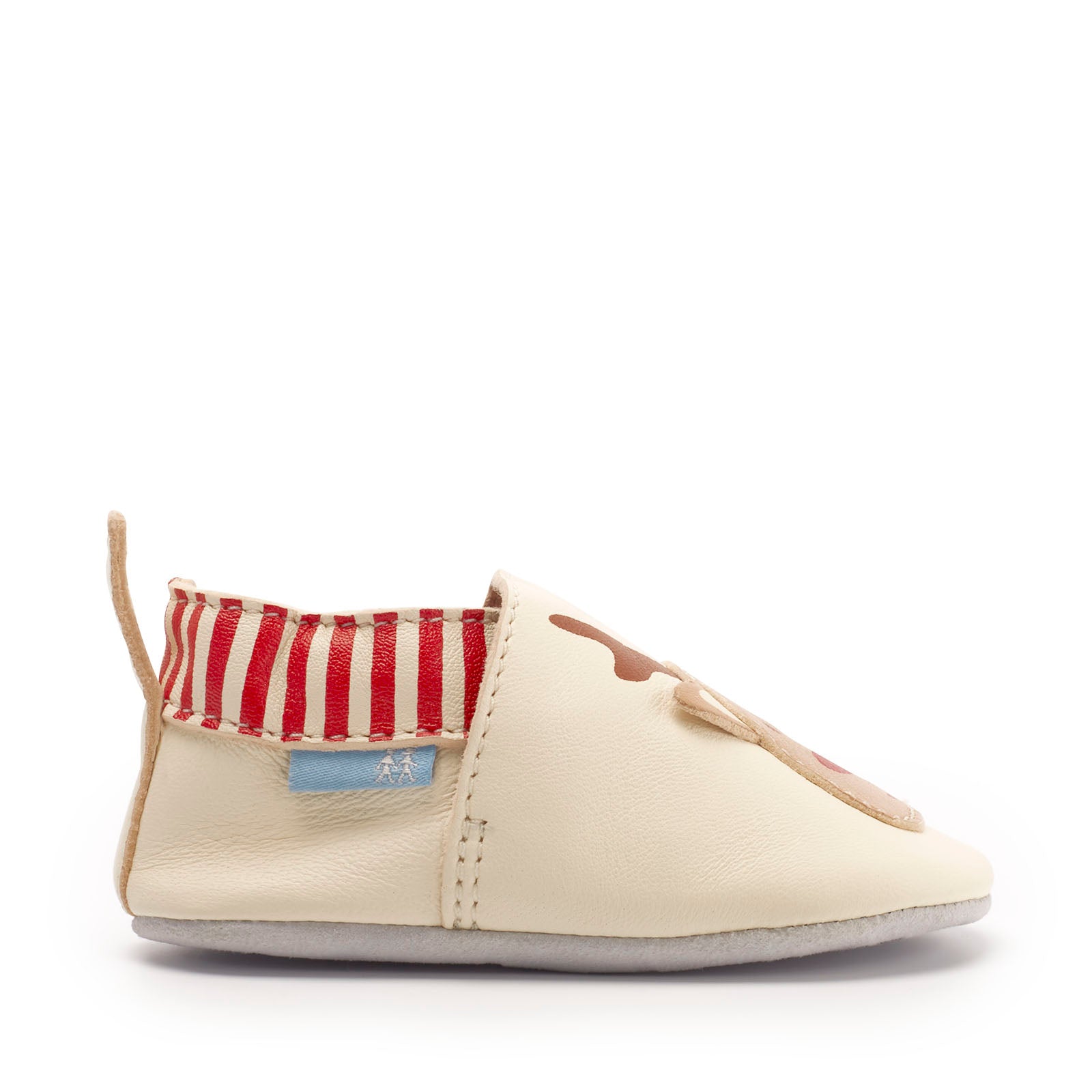 Start-Rite Fable Unisex Pram Shoes Cream/Red Leather