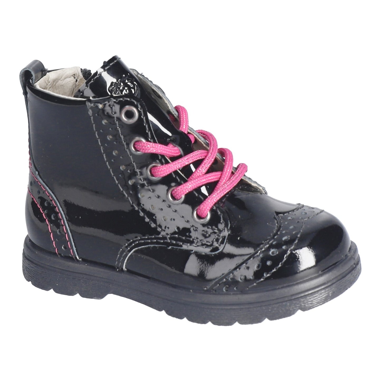 A girls ankle boot by Ricosta, style Jemmy, with lace and zip fastening. Right side view.