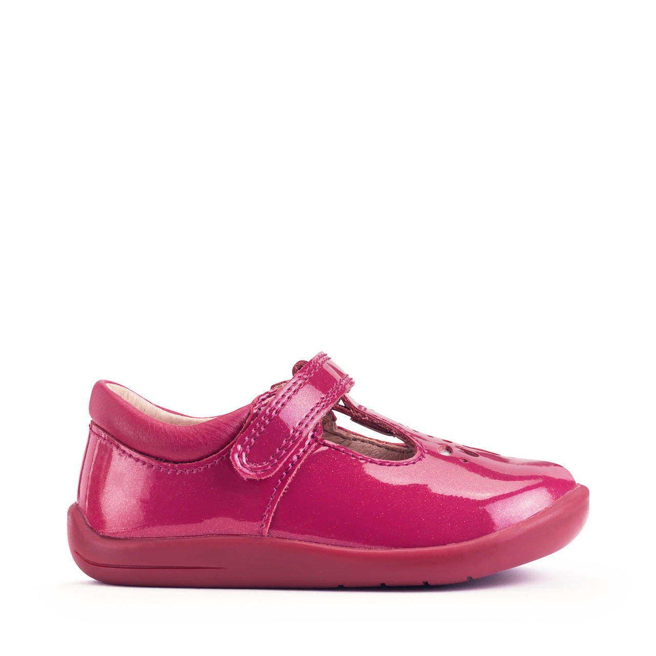 Start-Rite | Puzzle | Girls First T-Bar Shoe | Red Glitter Patent Leather