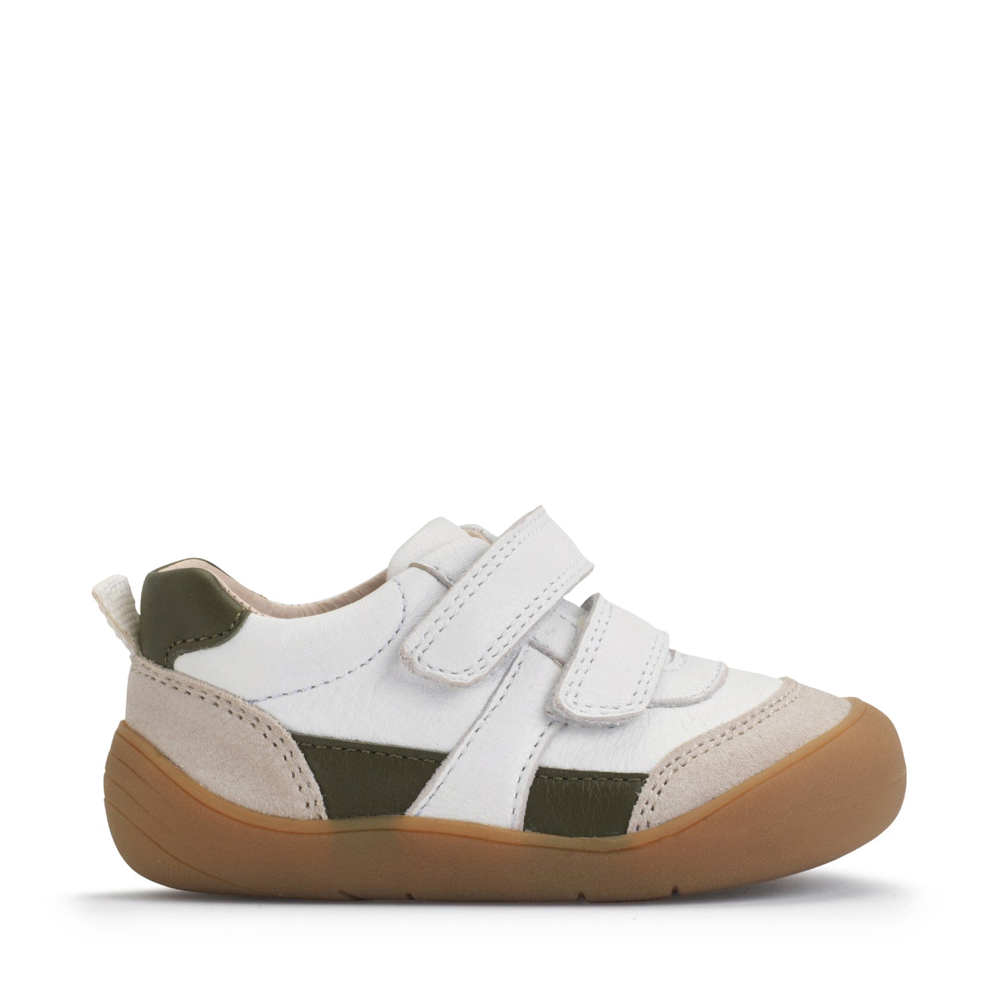 Start-Rite | Duel | Boys Casual Shoe | White / Khaki Leather