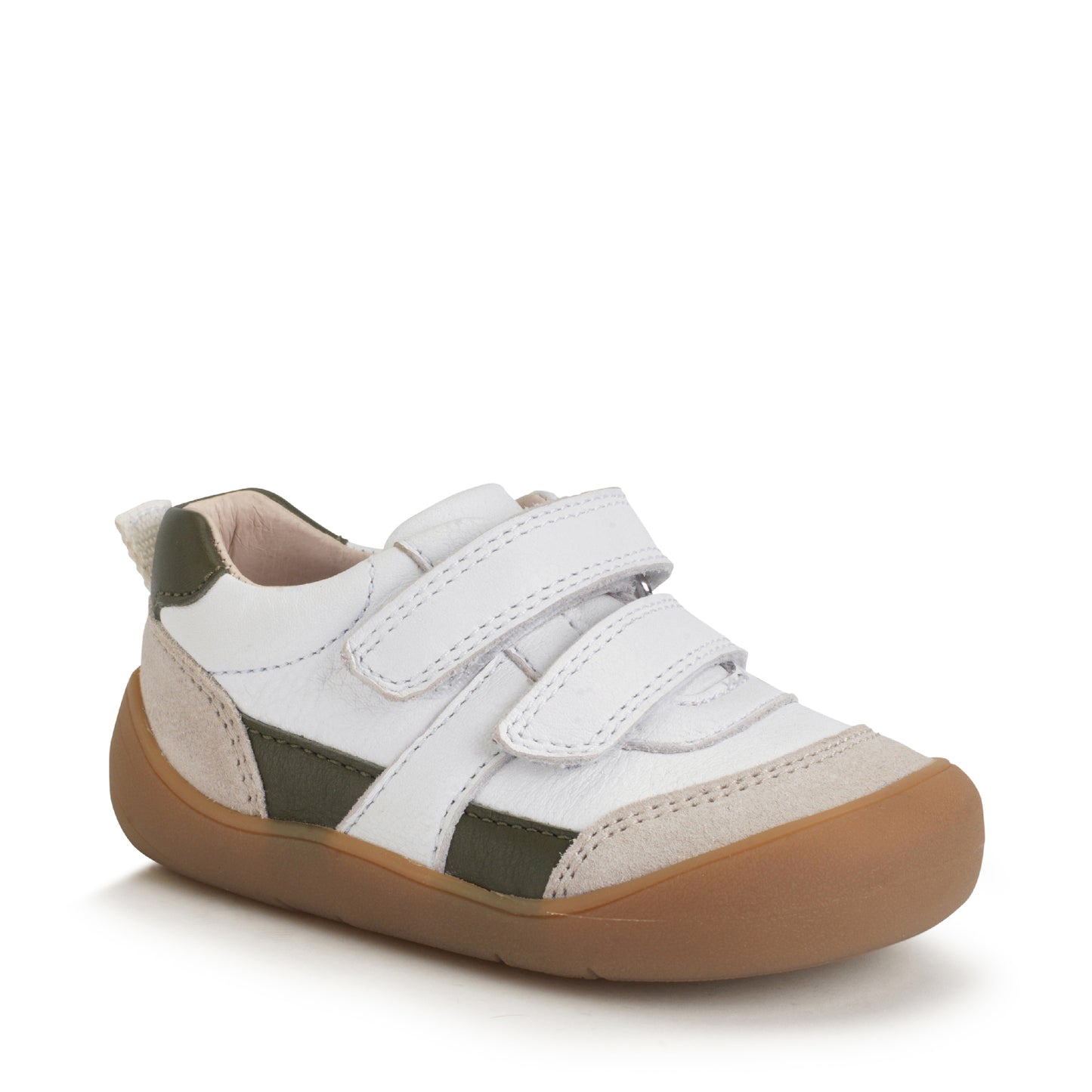 Start-Rite | Duel | Boys Casual Shoe | White / Khaki Leather