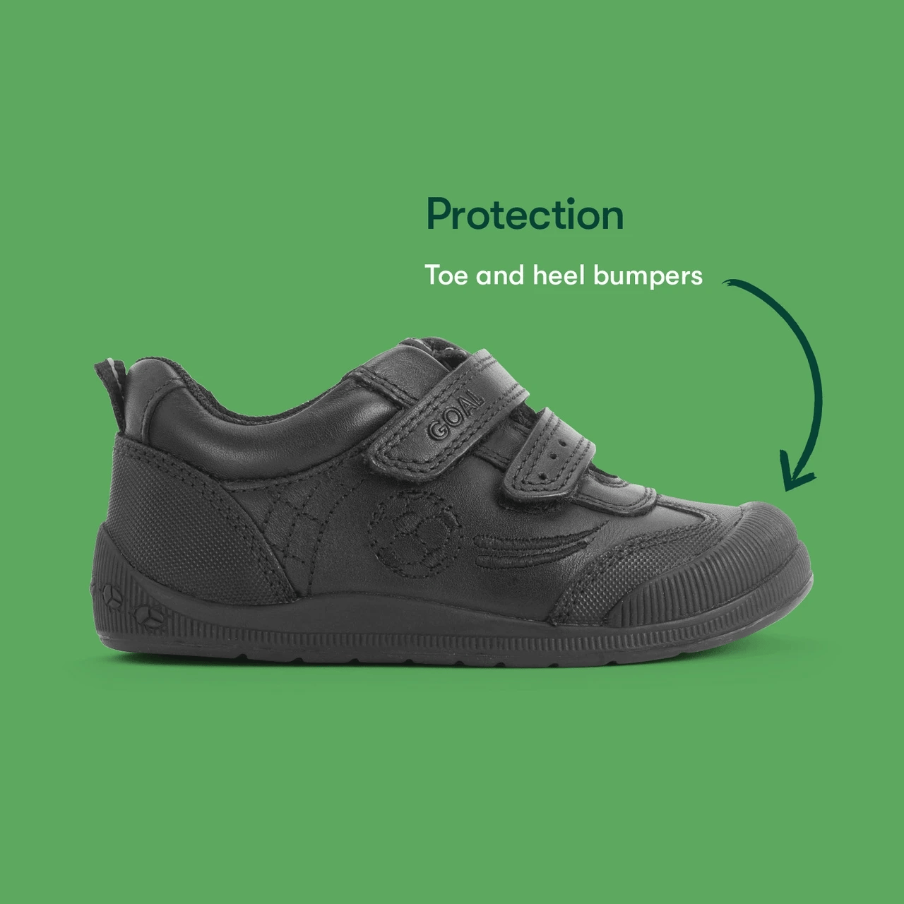 Start-Rite | Hat-Trick | Boys Velcro School Shoe | Black Leather