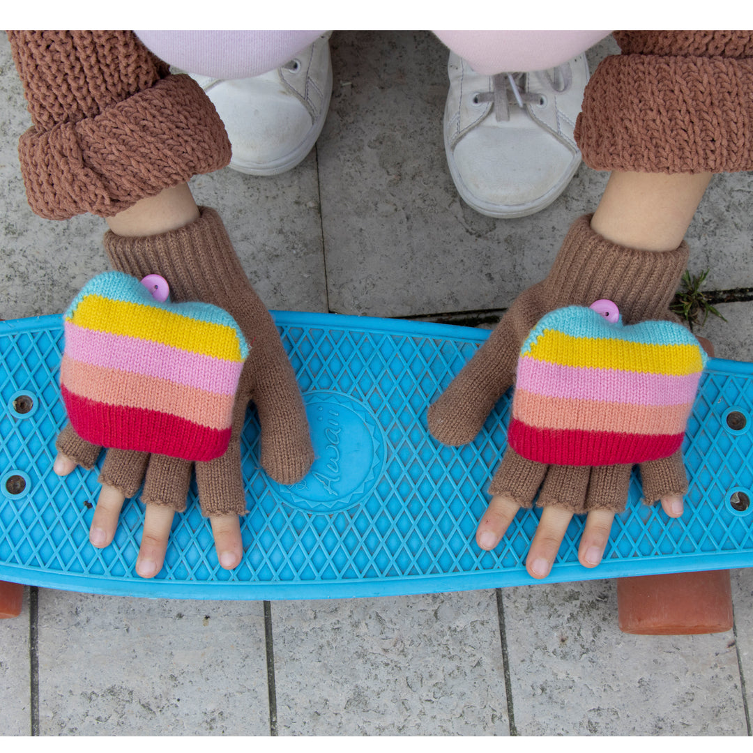 Rockahula | Rainbow Striped | Knitted Gloves