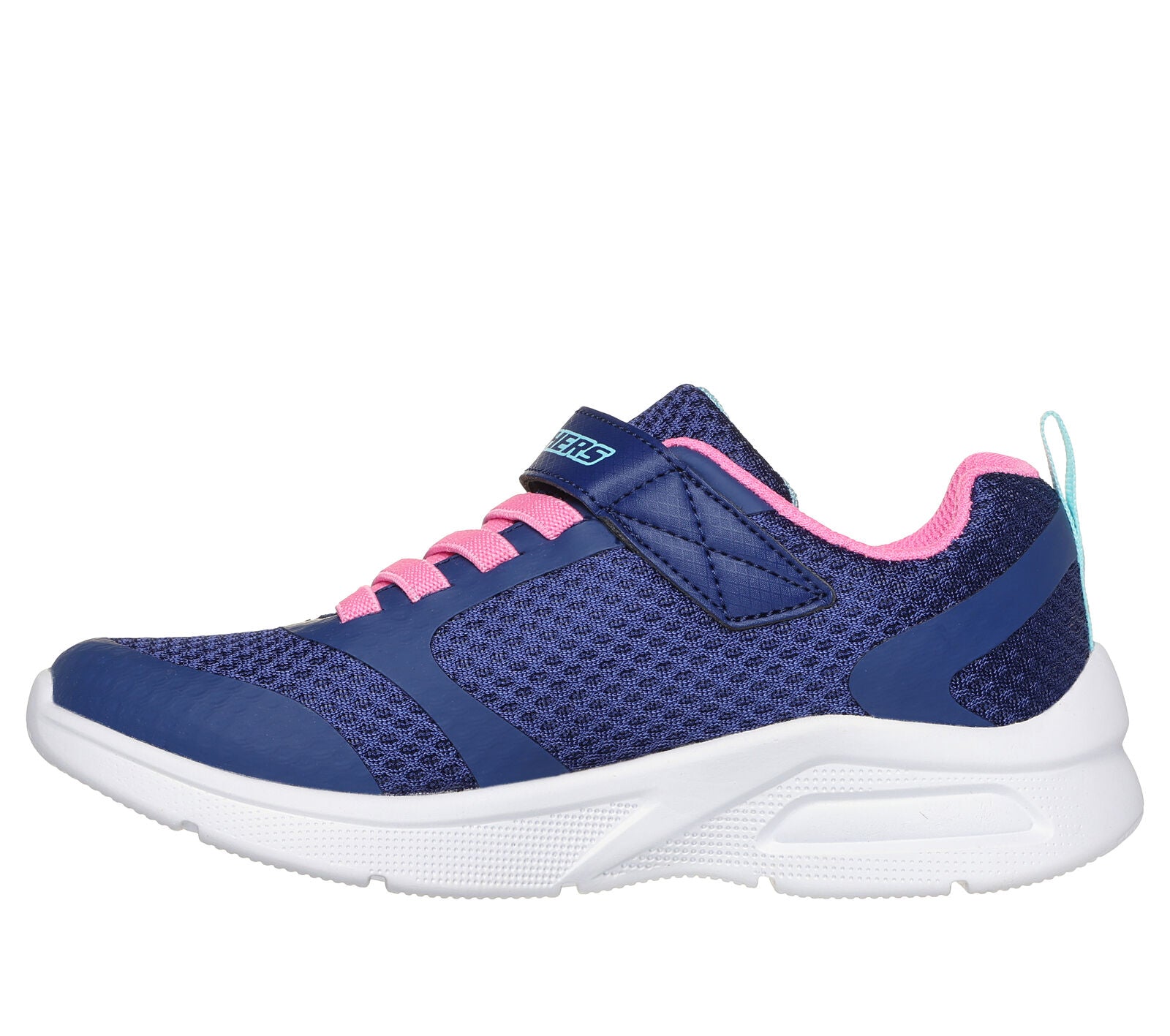 Skechers Microspec Racer Gal Girls Trainer Navy Pink