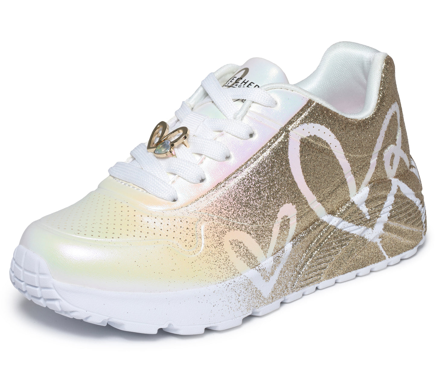 Skechers | Uno Lite - Heartdust Forever | 310814L | Girls Trainer | White / Gold