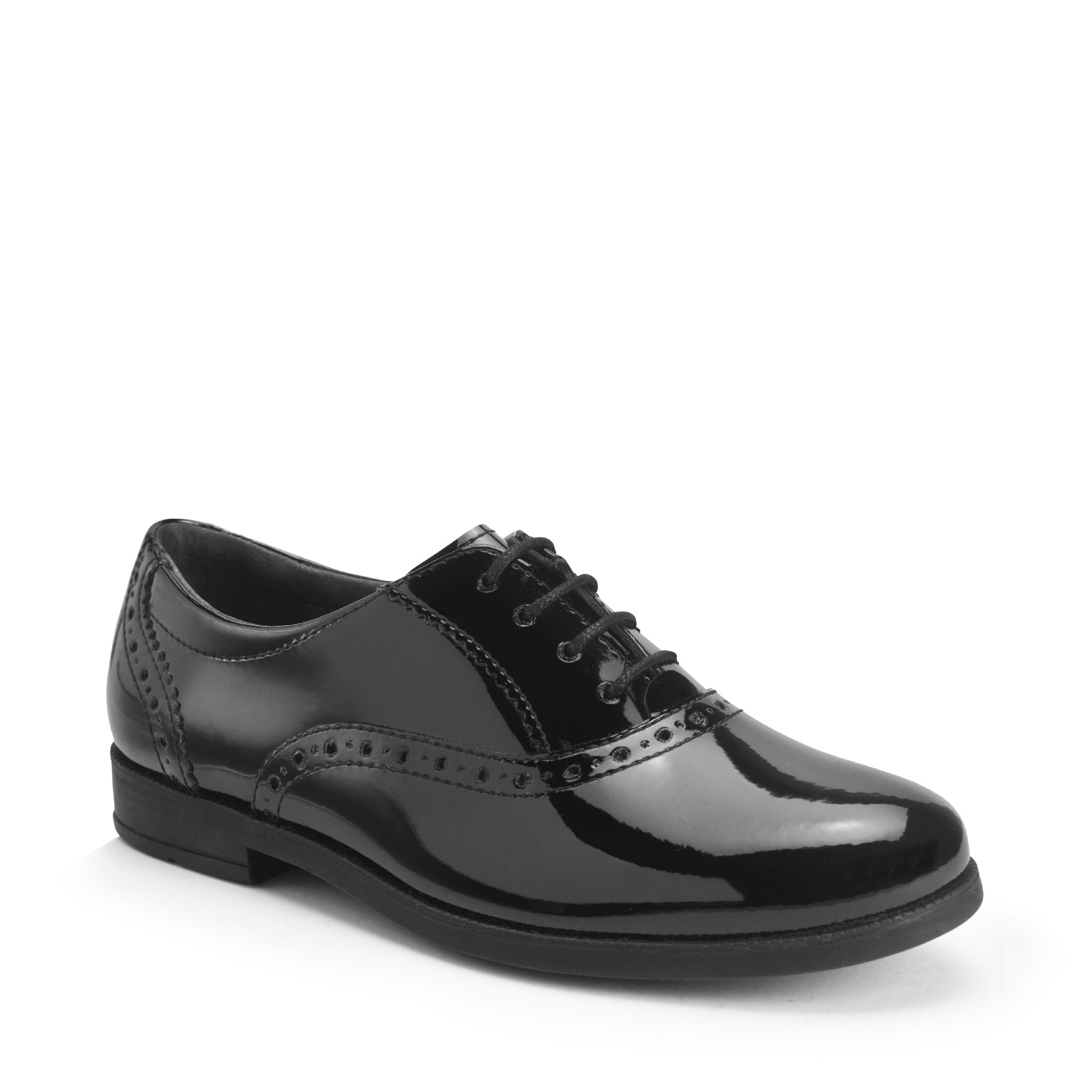 Start-Rite Hermione Girls Lace School Shoe Black Patent