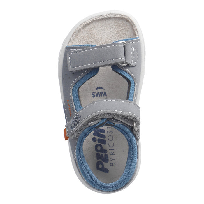 Ricosta | Mantu | Machine Washable / Water Friendly Boys Velcro Sandal | Graphite / Petrol