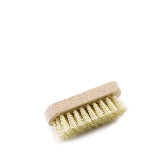 Image of a wooden shoe cleaning brush by Shoestring.