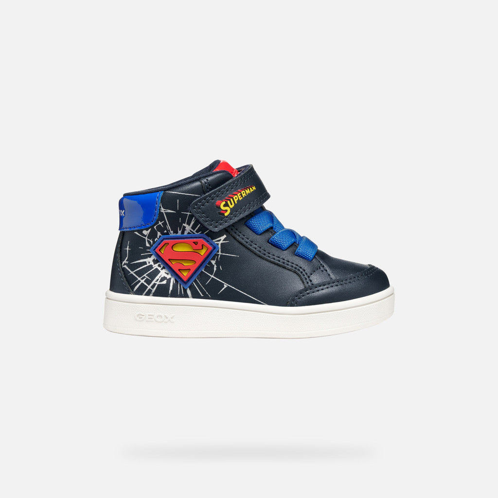 Geox | B565LB | B Eclyper Boy Superman | Casual High-Top Trainer | Navy / Royal