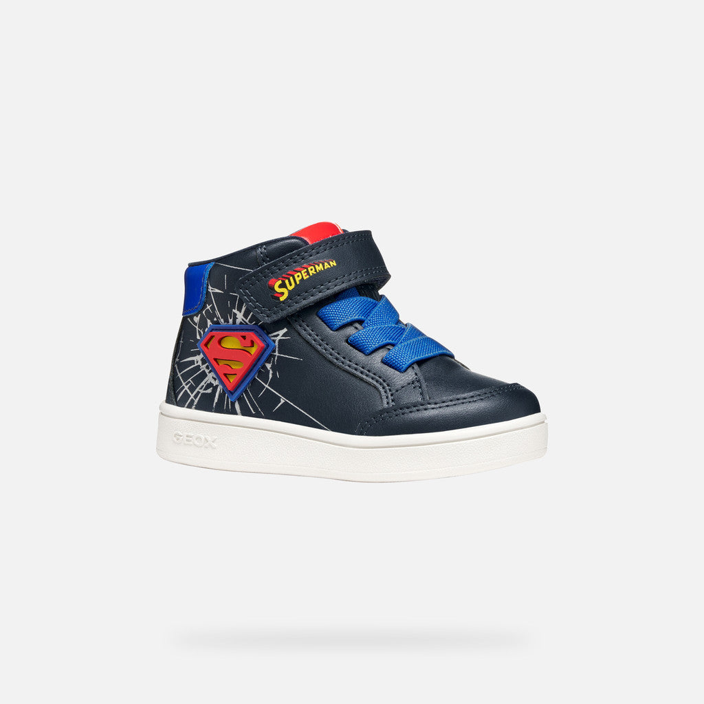 Geox | B565LB | B Eclyper Boy Superman | Casual High-Top Trainer | Navy / Royal
