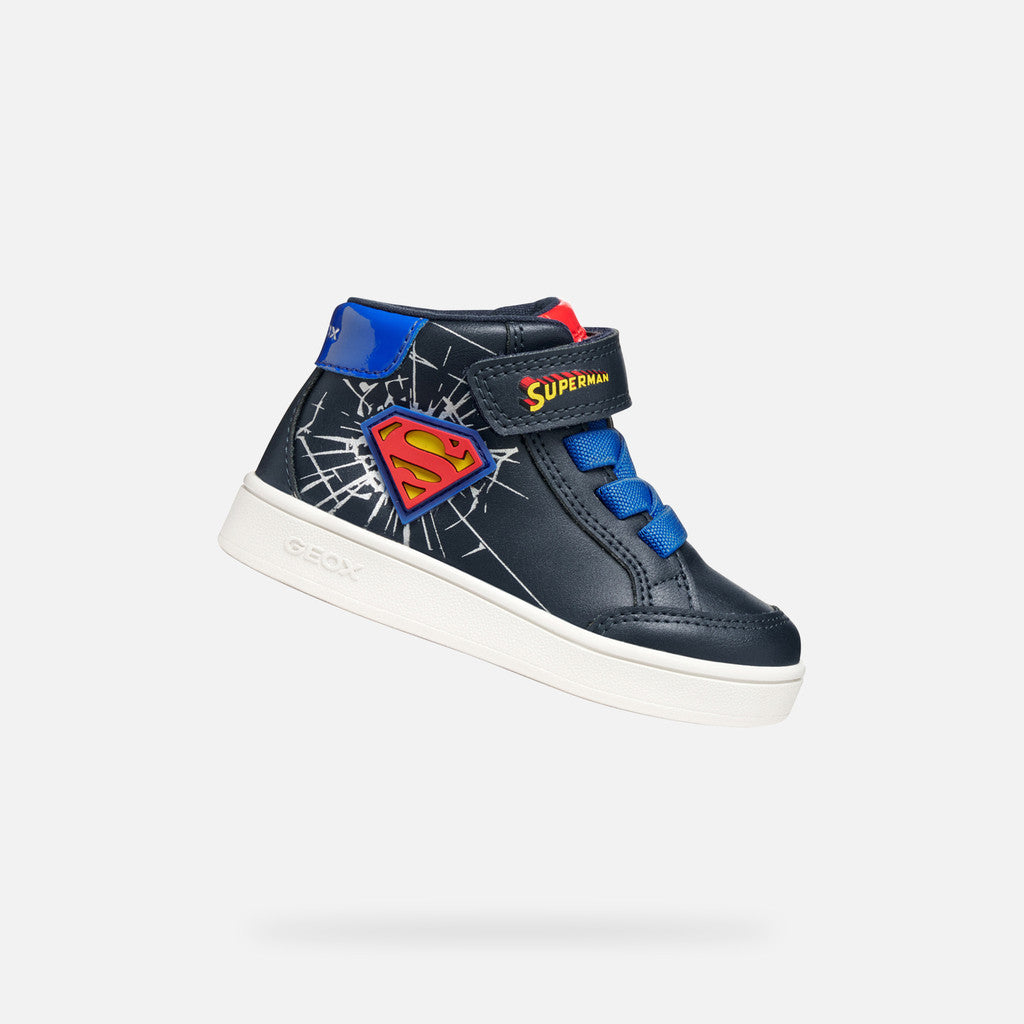 Geox | B565LB | B Eclyper Boy Superman | Casual High-Top Trainer | Navy / Royal