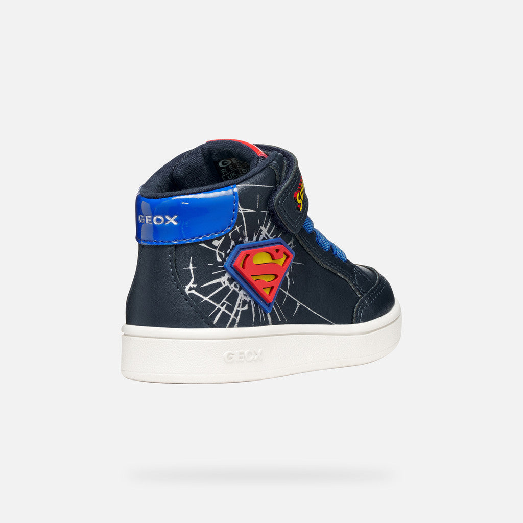 Geox | B565LB | B Eclyper Boy Superman | Casual High-Top Trainer | Navy / Royal