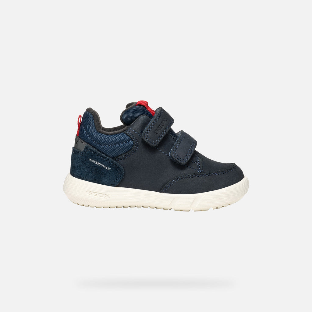 Geox | B Hyroo Boy Waterproof | Bays Casual Velcro Shoe | Navy/Red