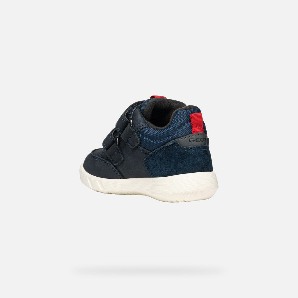 Geox | B Hyroo Boy Waterproof | Bays Casual Velcro Shoe | Navy/Red
