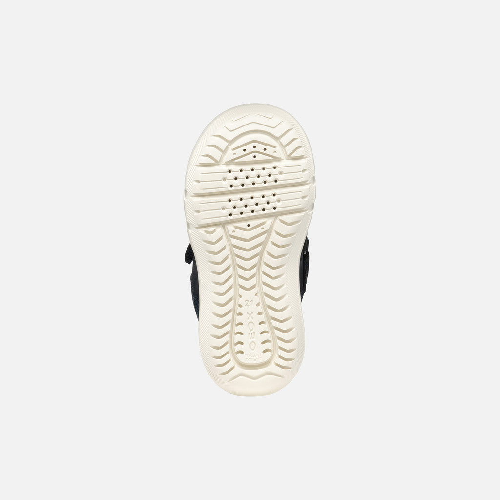 Geox | B Hyroo Boy Waterproof | Bays Casual Velcro Shoe | Navy/Red