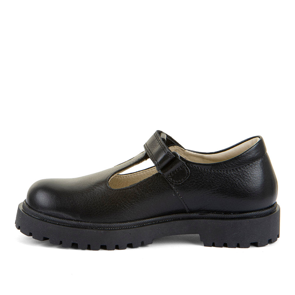 Froddo | Lea T | G3140198 | Girls T-Bar School Shoe | Black Leather