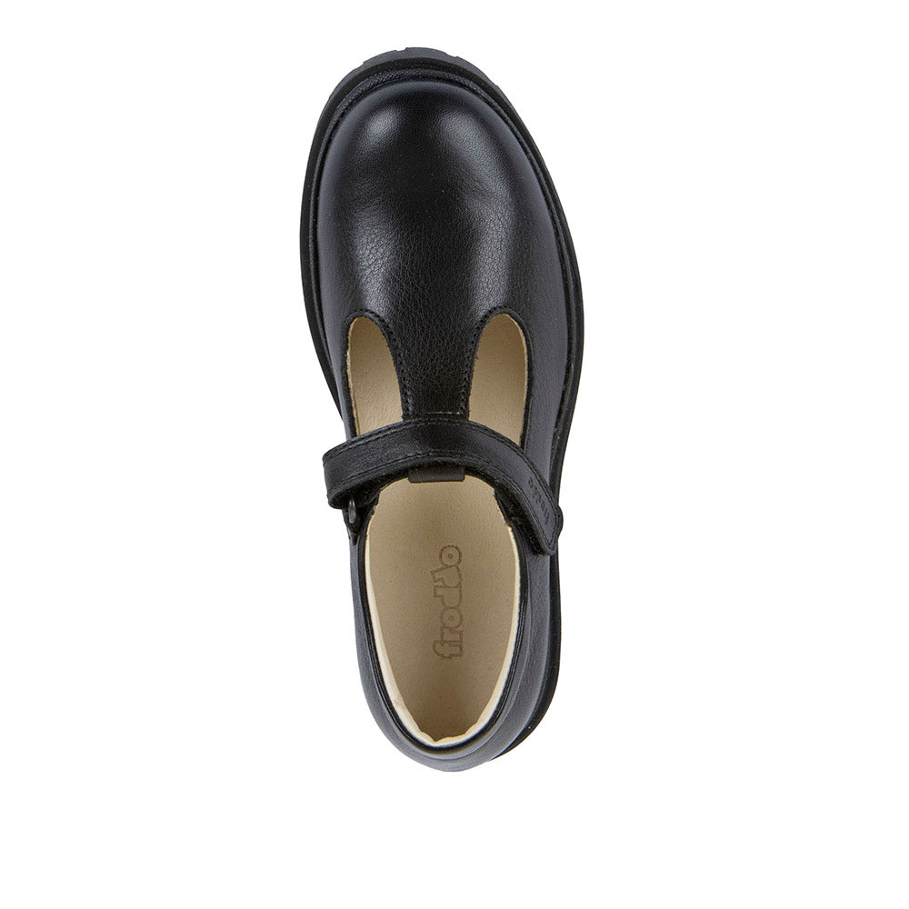 Froddo | Lea T | G3140198 | Girls T-Bar School Shoe | Black Leather