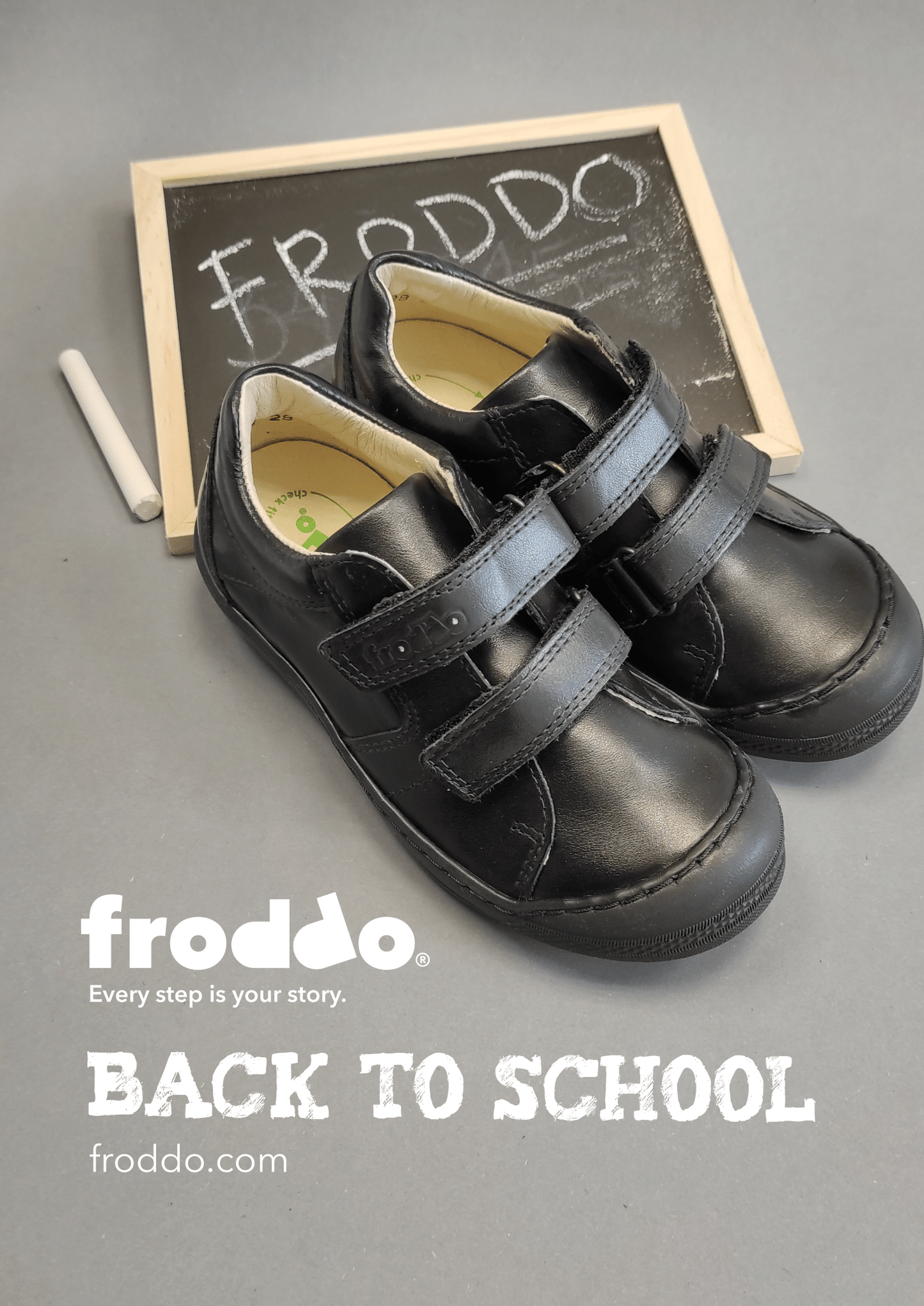 Froddo | Luka | G3130089 | Boys Velcro School Shoe | Black