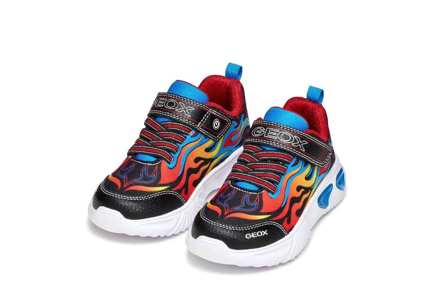 Geox | J56DZB | Assister G | Boys Light Up Trainer | Black / Sky