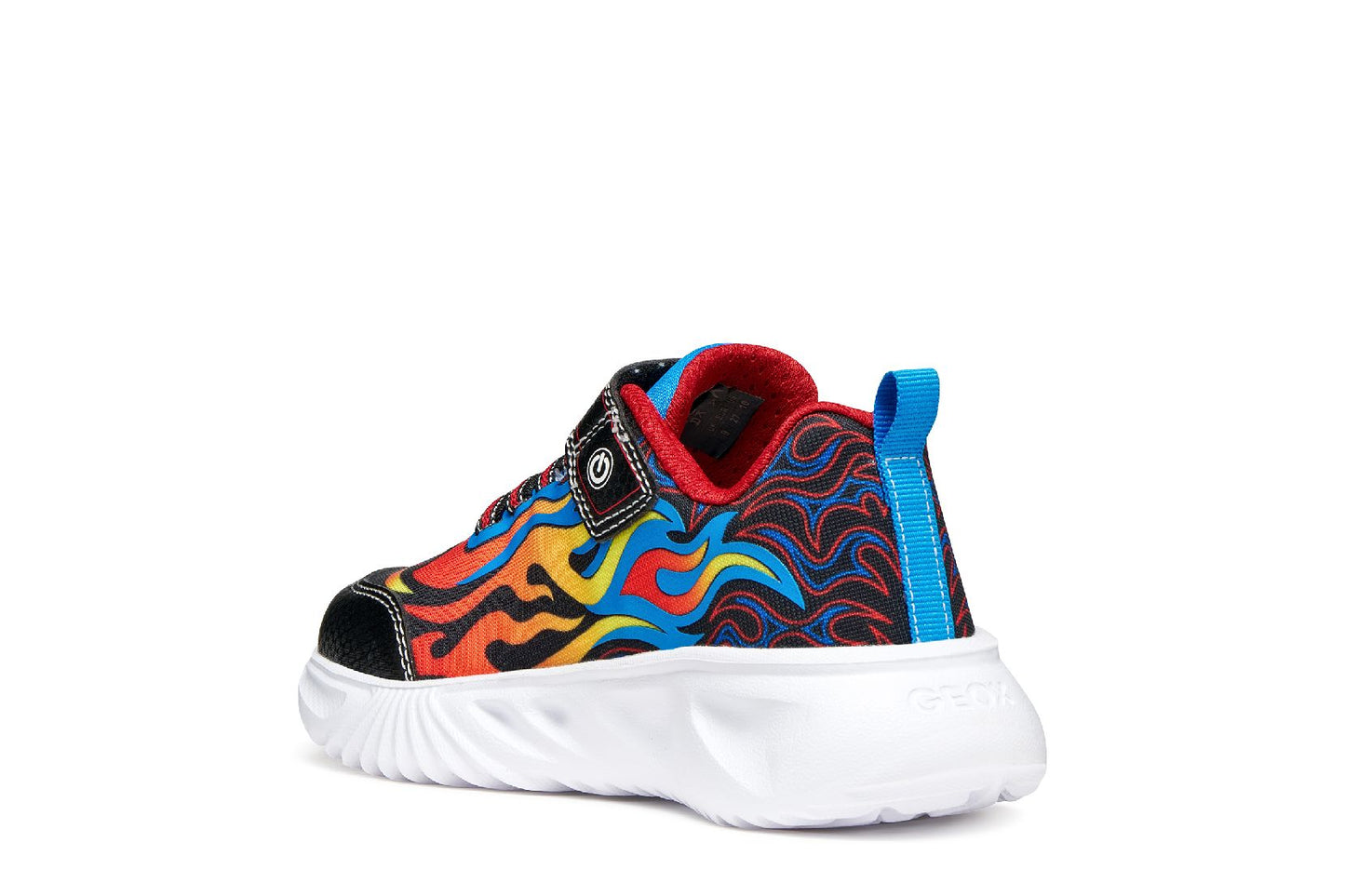 Geox | J56DZB | Assister G | Boys Light Up Trainer | Black / Sky