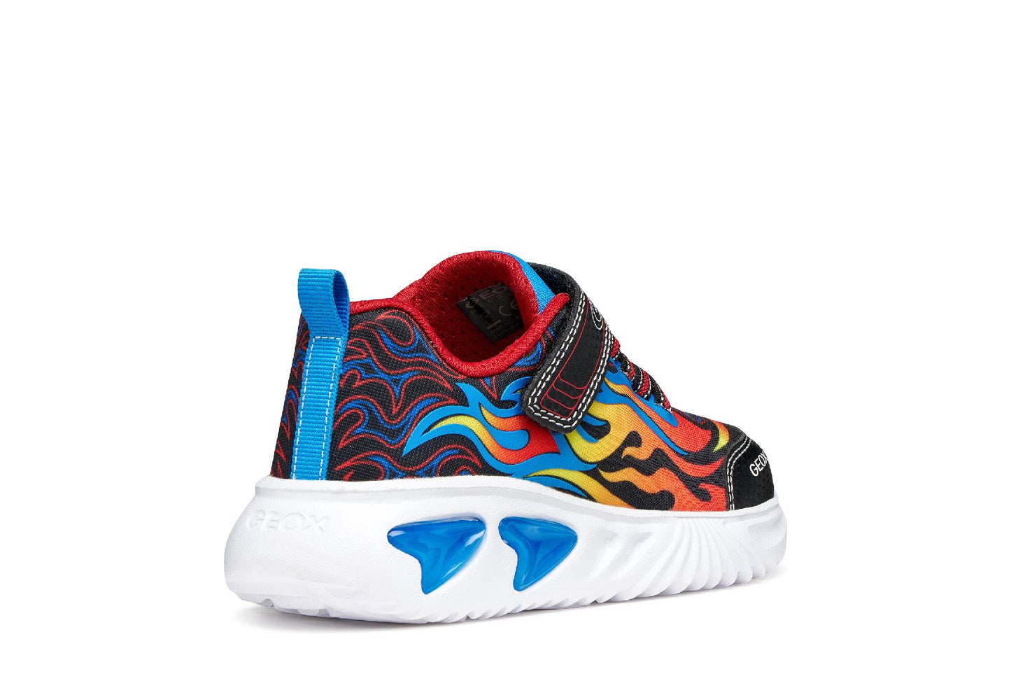 Geox | J56DZB | Assister G | Boys Light Up Trainer | Black / Sky