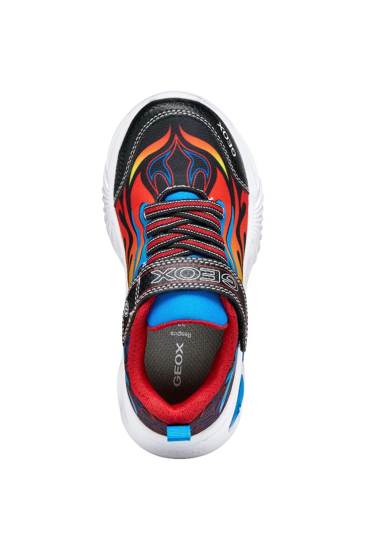 Geox | J56DZB | Assister G | Boys Light Up Trainer | Black / Sky