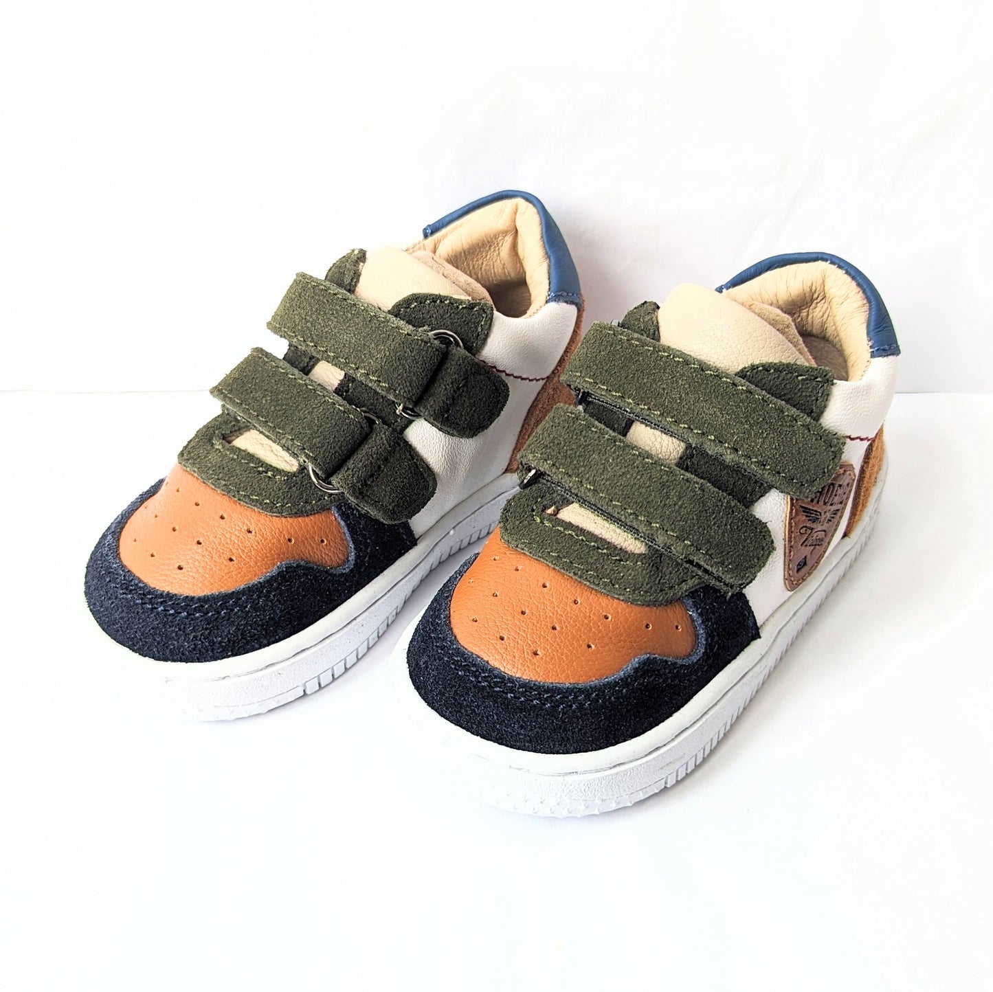 Shoesme  | BN23W003-D | Boys Velcro Trainer | White Green Blue