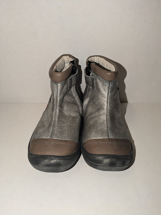 GBB |Lucetta | Girls Zip Up Ankle Boot | Grey/Silver | Size EU24 / UK7