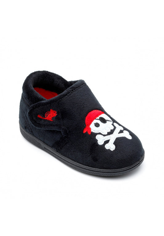 Chipmunks | Jolly Roger Pirate | Boys Slipper | Black