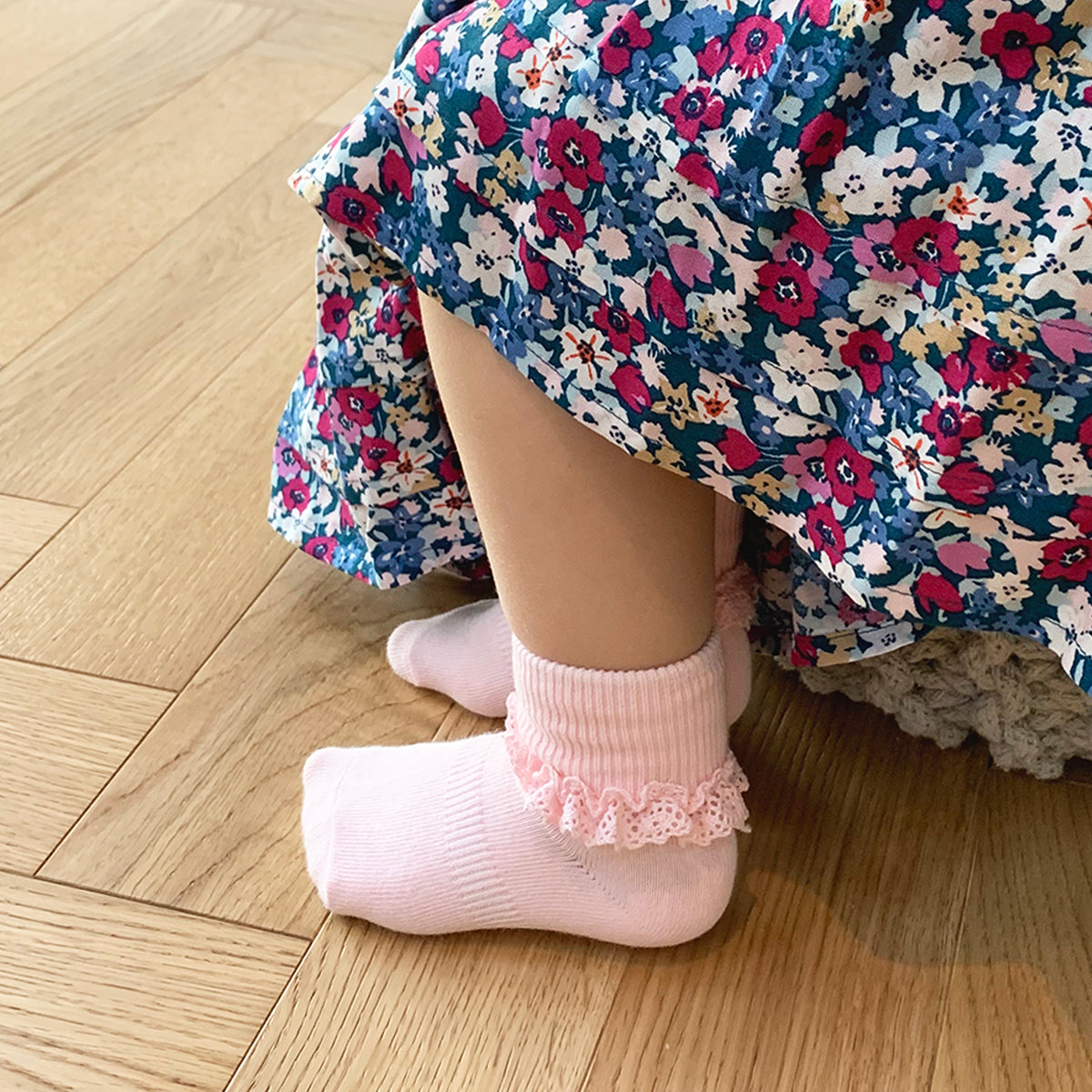 The Little Sock Company | Baby and Toddler Socks | Non-Slip Stay-On | Frilly | Pink Lemonade