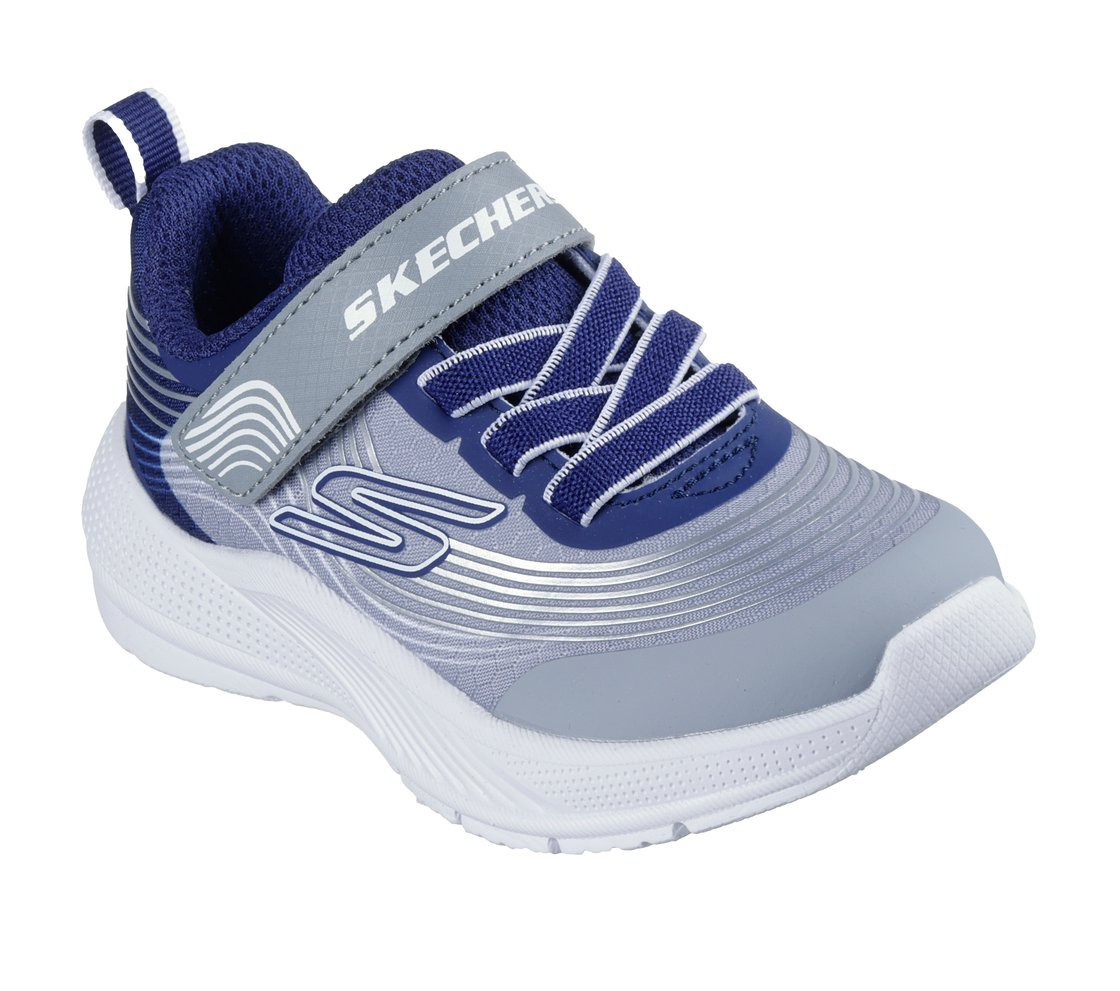 Skechers | Microspec Advance | 403926N | Boys Trainer | Light Grey / Navy