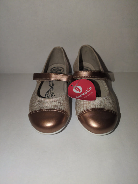 Garvalin | 182603 | Girls Mary Jane Shoe | Gold/Salmon (Niagara)