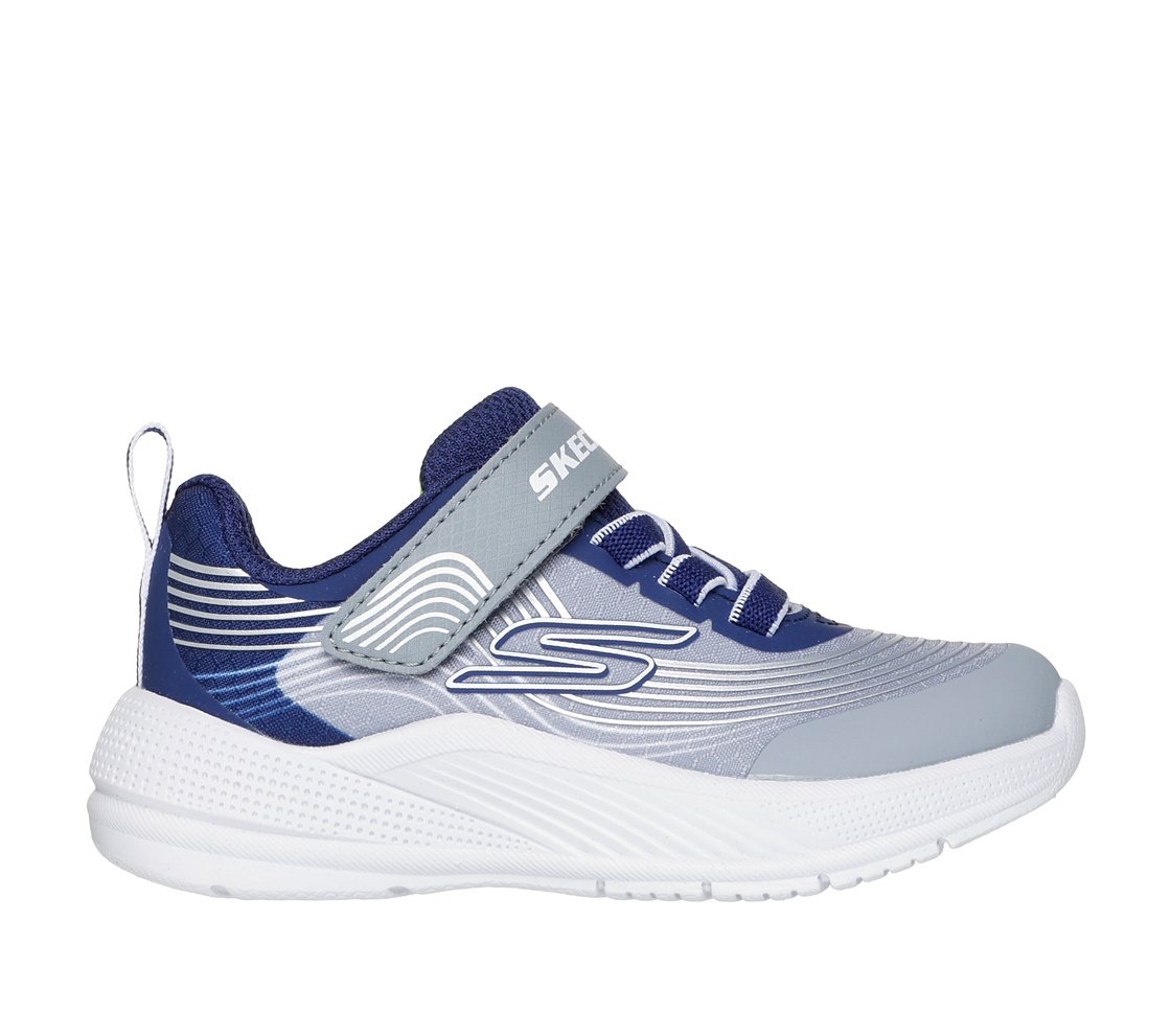 Skechers | Microspec Advance | 403926N | Boys Trainer | Light Grey / Navy