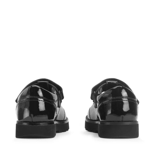 Start-Rite | Locket | Girls T-Bar Velcro School Shoe | Black Patent