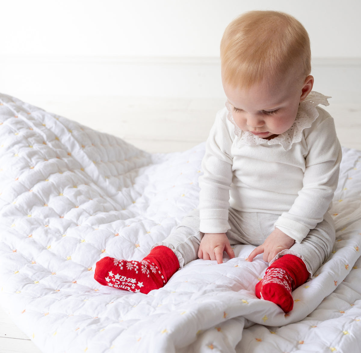 The Little Sock Company | Baby and Toddler Socks | Non-Slip Stay-On | Snowflake | Christmas Gift