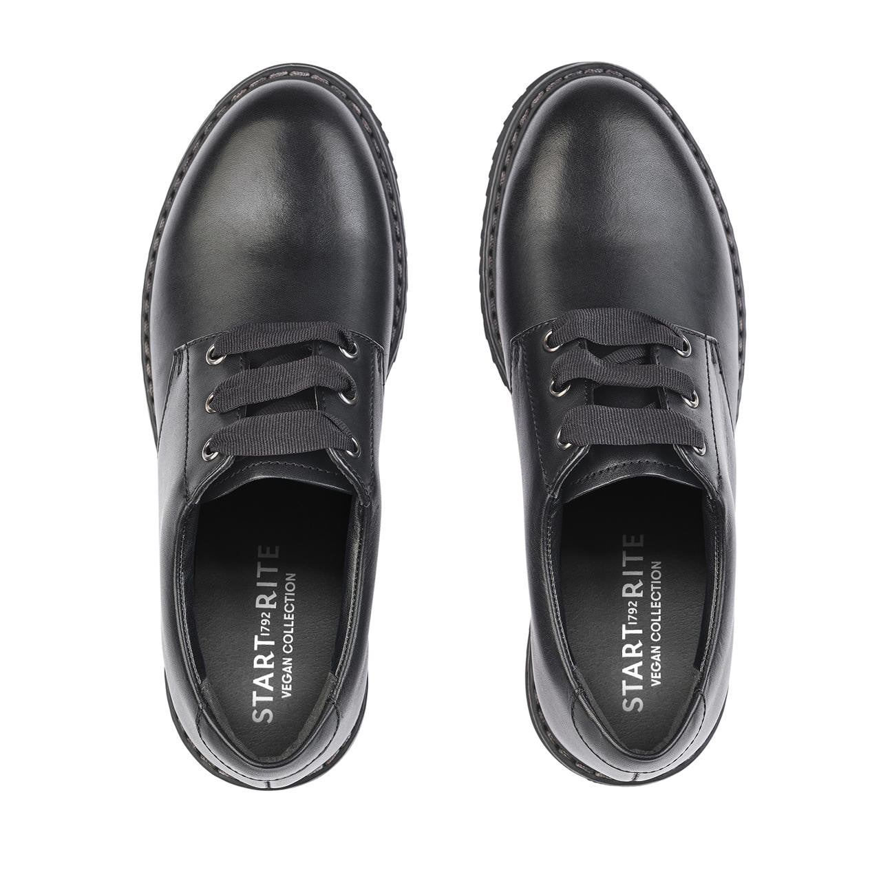 Start Rite Impact Girls Vegan Lace Up school shoes Black Pitter Patter Kids