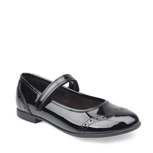Start-Rite | Impress | Girls Velcro School Shoe | Black Patent