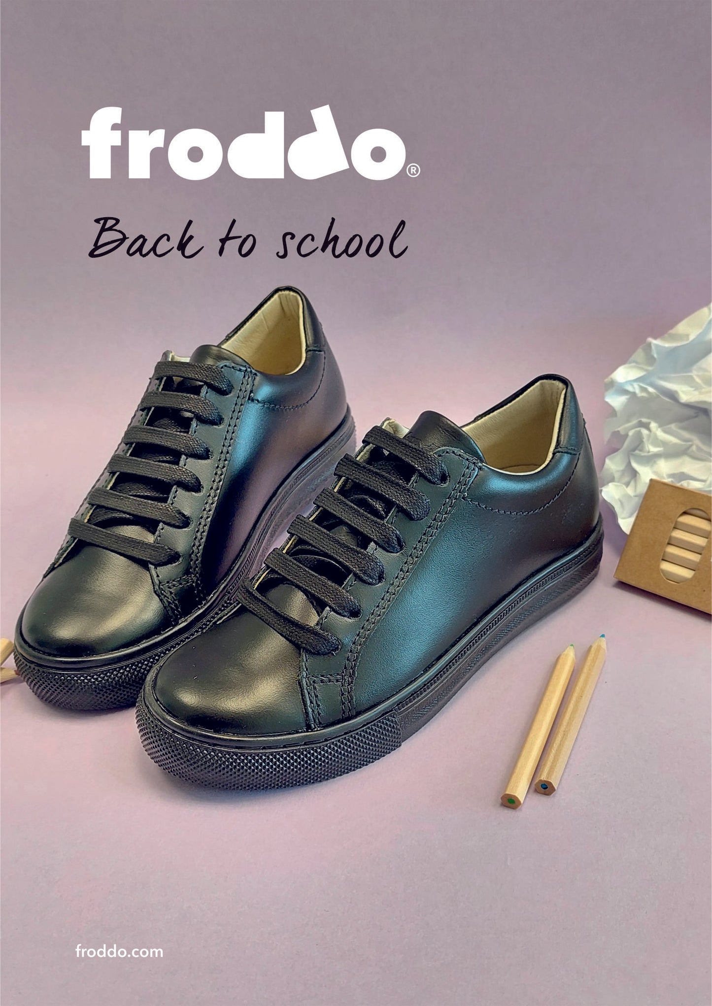 Froddo | Morgan L | G4130059 | Boys Lace-Up School Shoe | Black Leather
