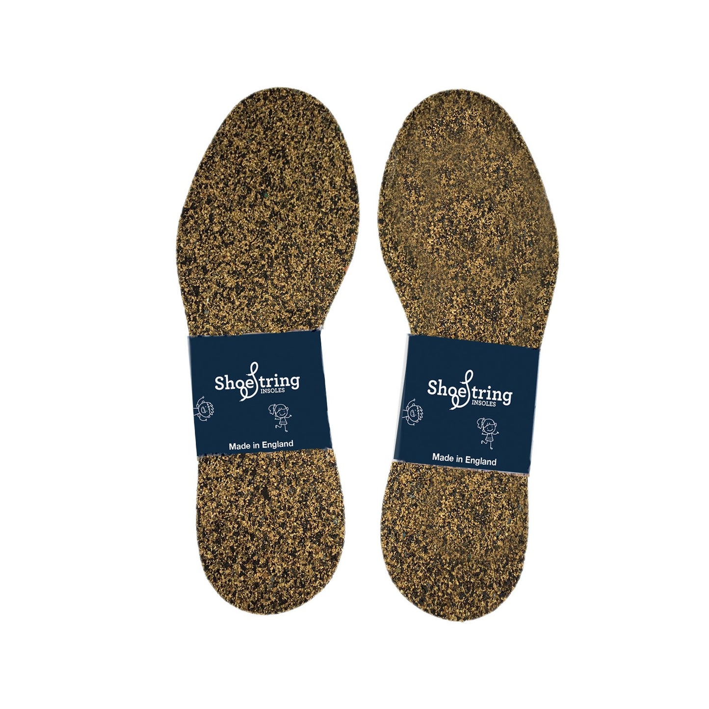 Cork insoles by Shoestring. Above view.