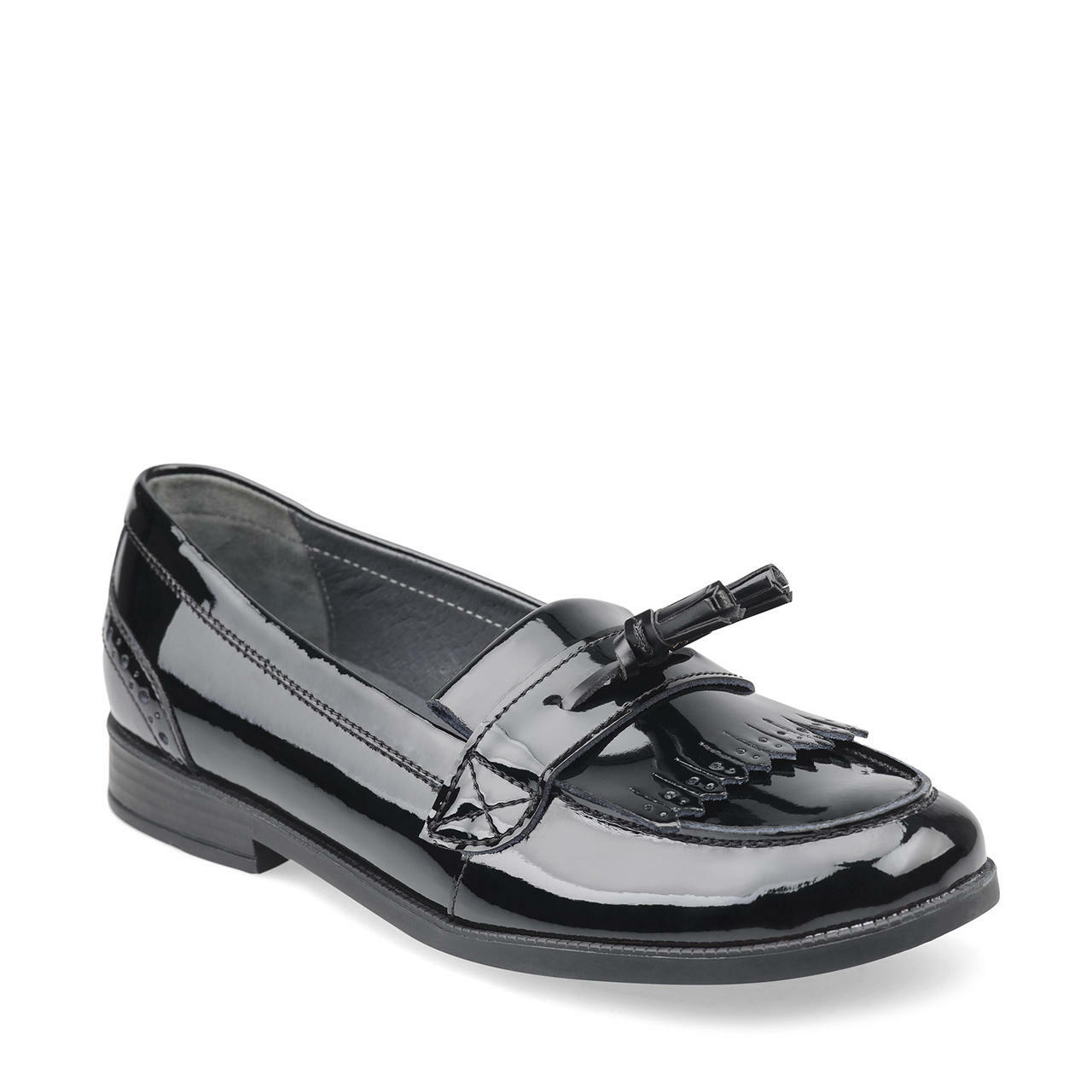 Start-Rite | Sketch | Senior Girls Slip On Loafer School Shoe | Black Patent Leather