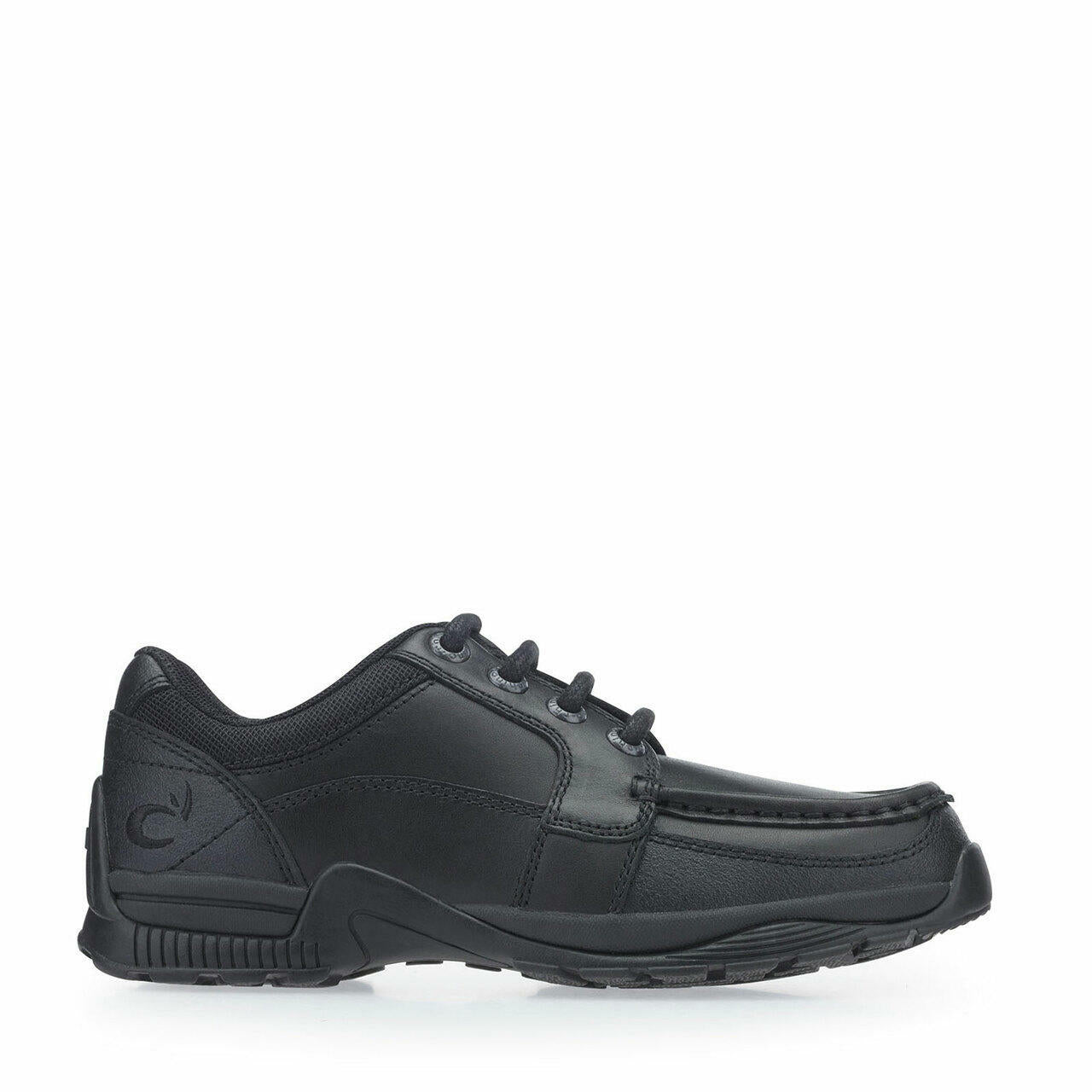 A boys school shoe by Start Rite,style Dylan, in black leather with lace up fastening. Right side view. view.