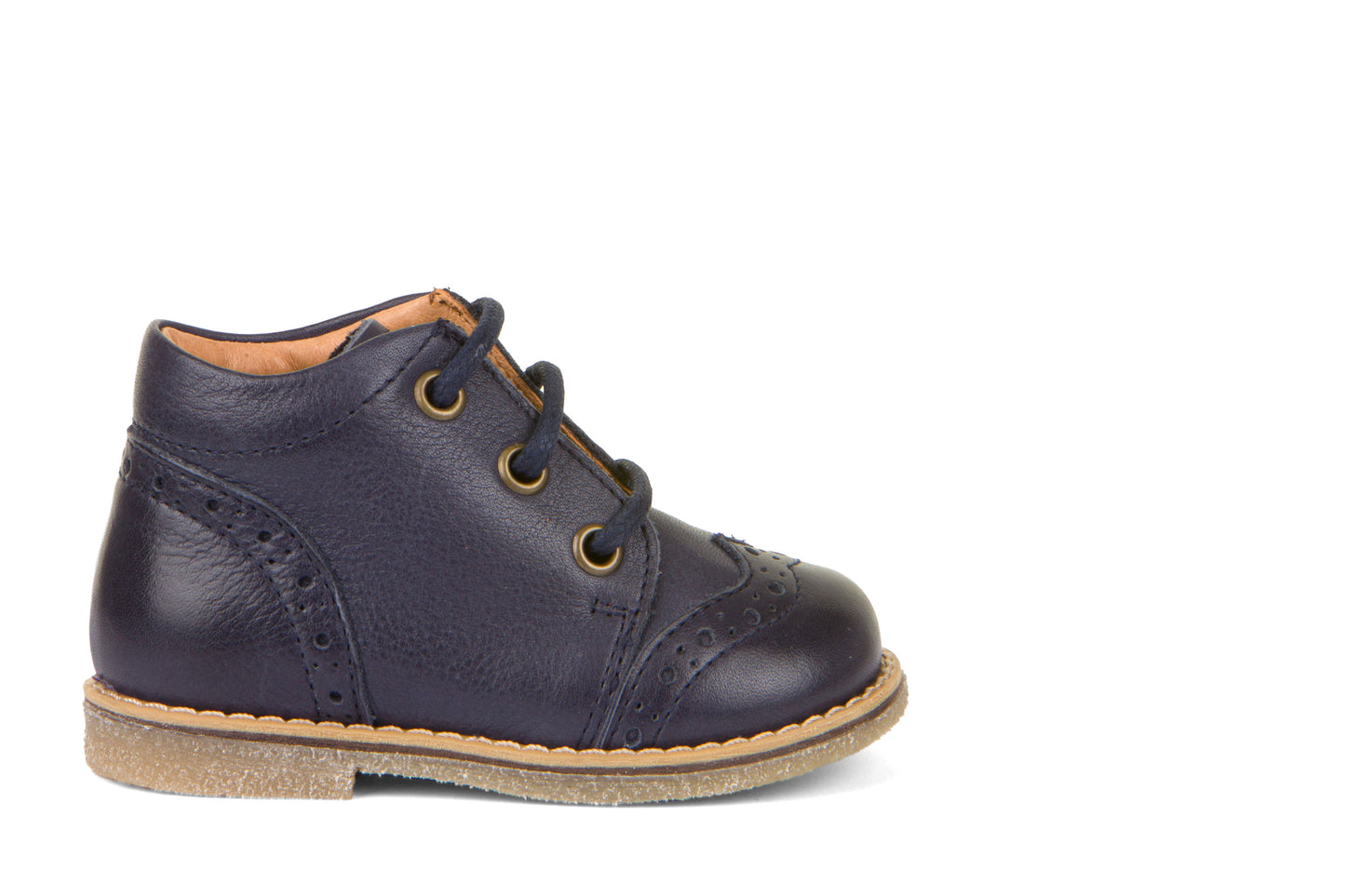 A boys boot by Froddo, style Coper G2130276-2 in Navy with lace-up fastening. Right Side view.