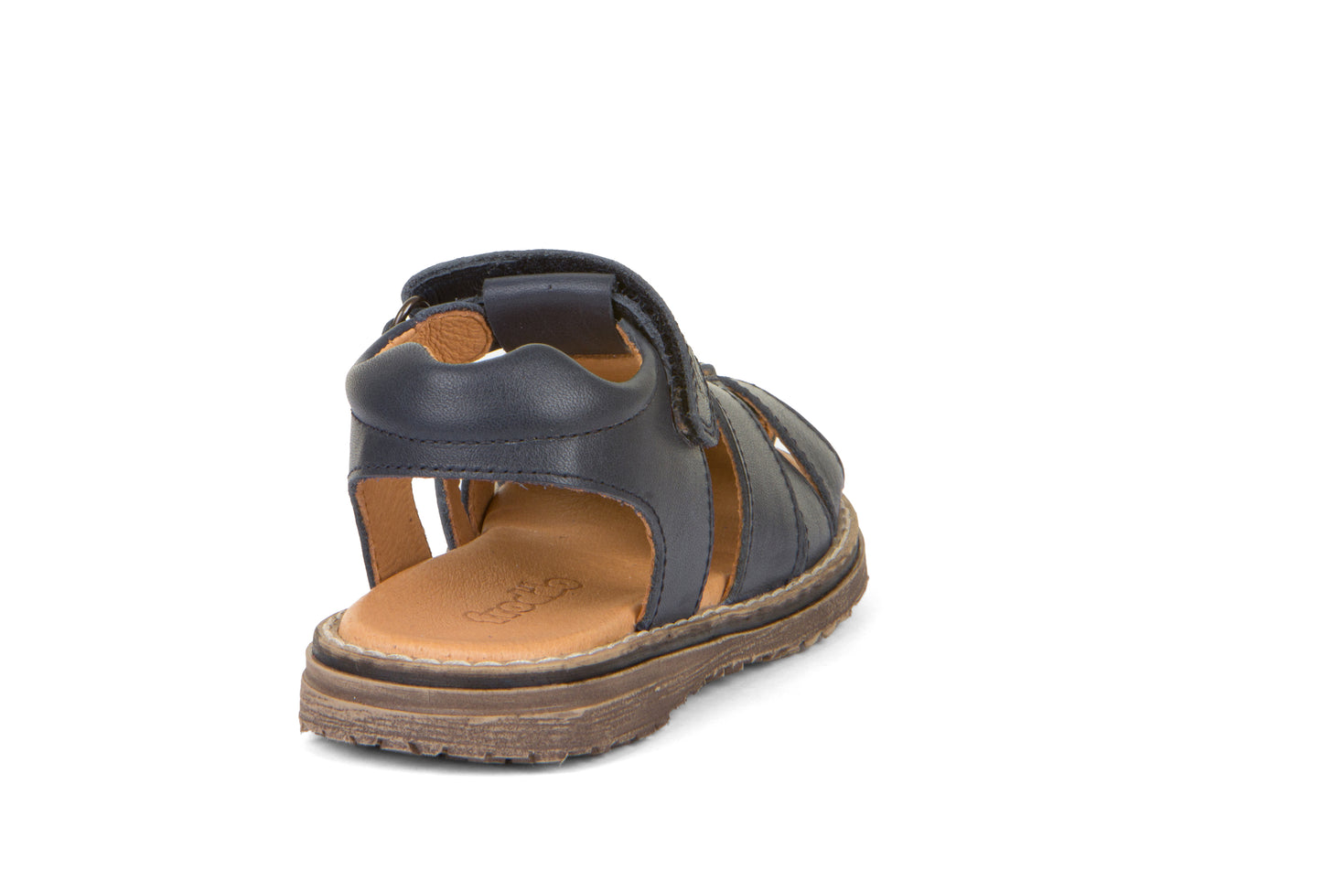 A boys sandal by Froddo, style G31500233 Daros in navy, velcro fastening. Back view.