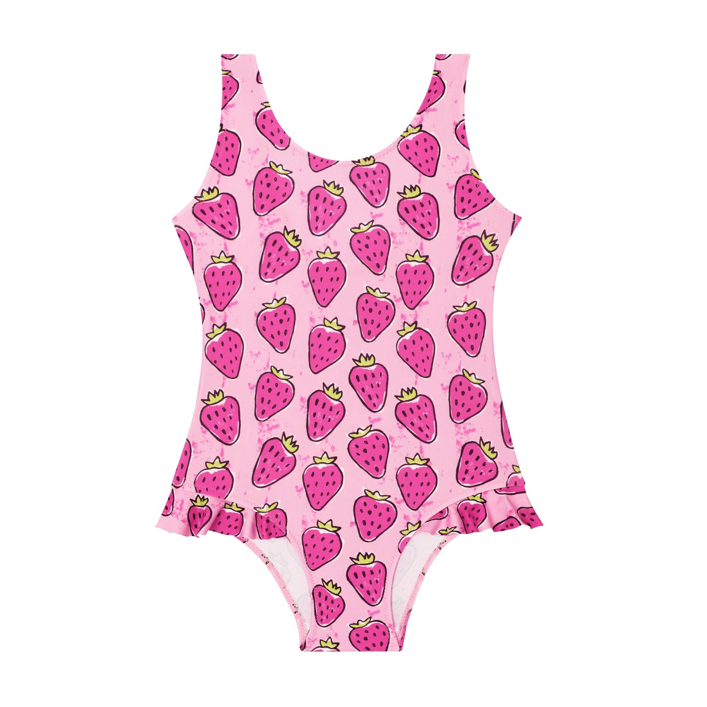 A swimsuit by Slipfree,style Strawberry, in pink. Front view.