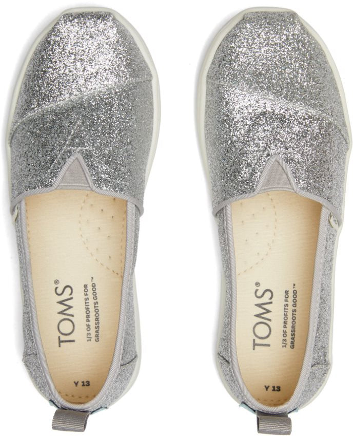 Silver glitter toms deals
