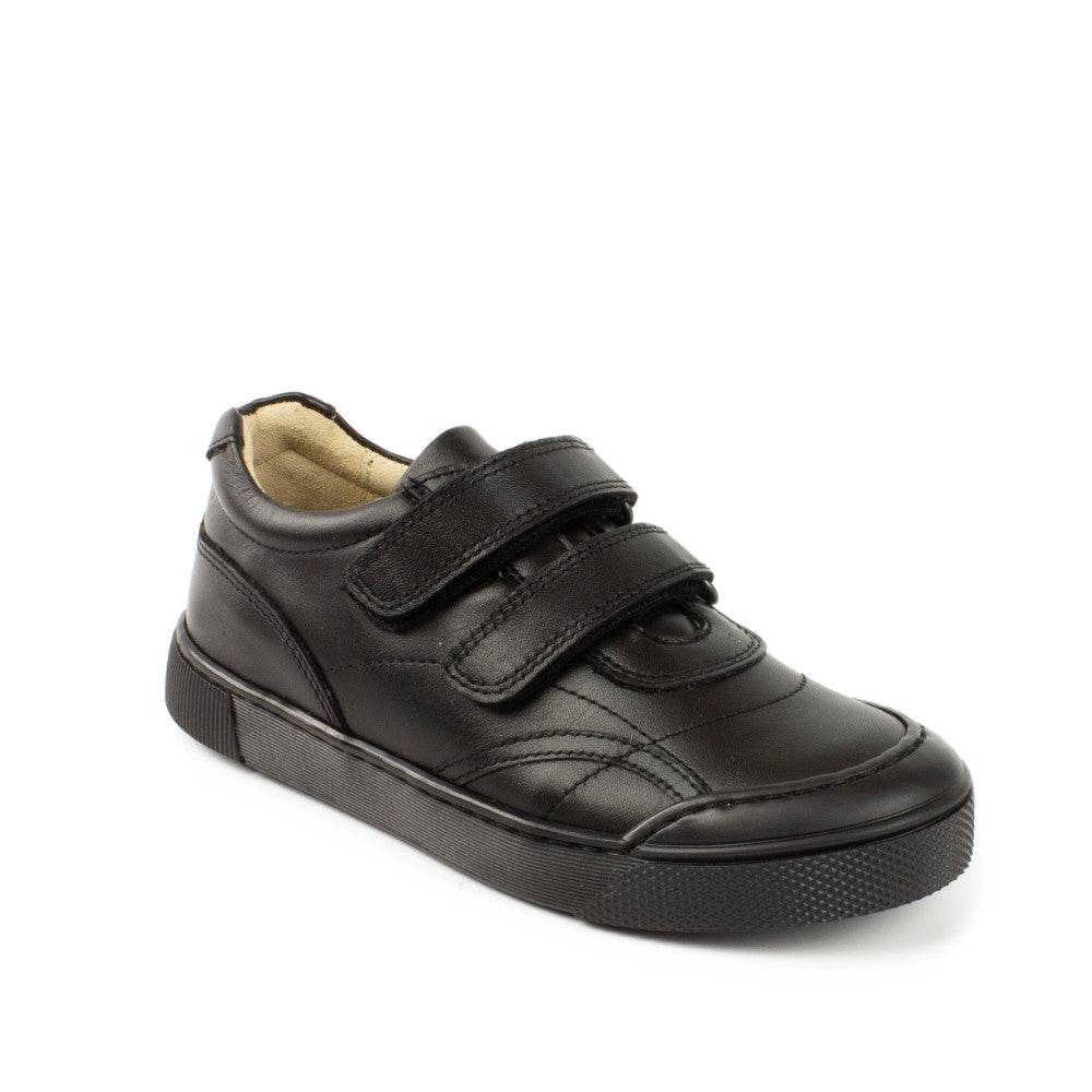 Petasil | Luke 2 | Boys Velcro School Shoe | Black