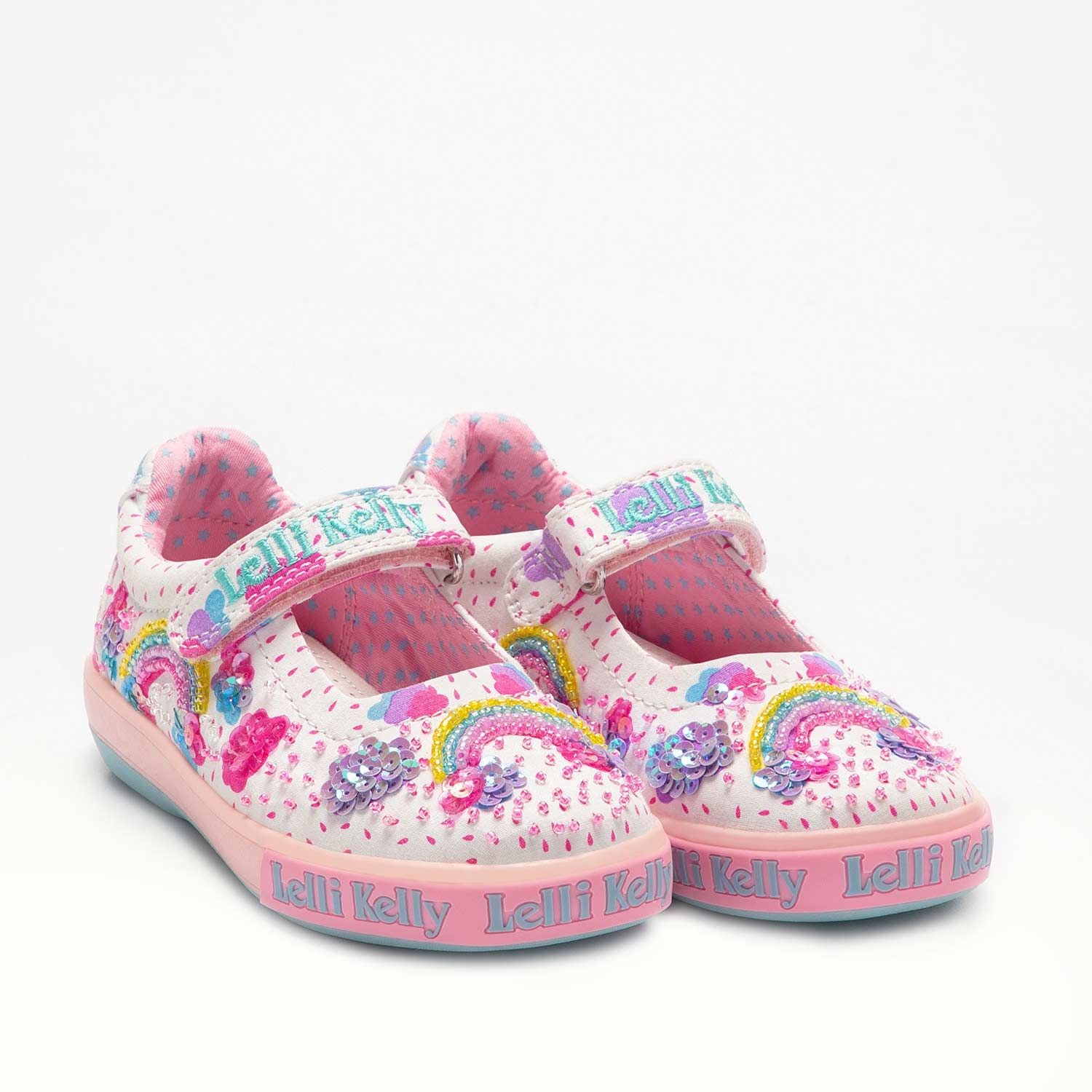 Lelli Kelly LK2031 Allegra Dolly Girls Canvas Shoe White Fantasy